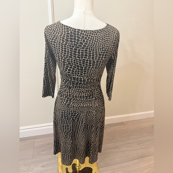 London Times Black and Tan Midi Dress - Picture 2 of 4